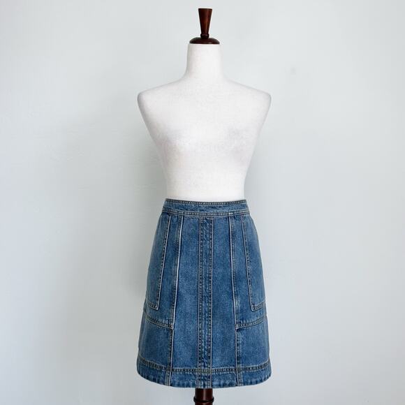 Cabi Speedway Denim Carpenter A-Line Skirt - Picture 6 of 11
